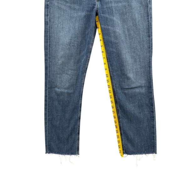 Citizens of Humanity Isola Straight Leg Womens Blue Stretch Raw Hem Denim Sz 28 - Picture 12 of 13